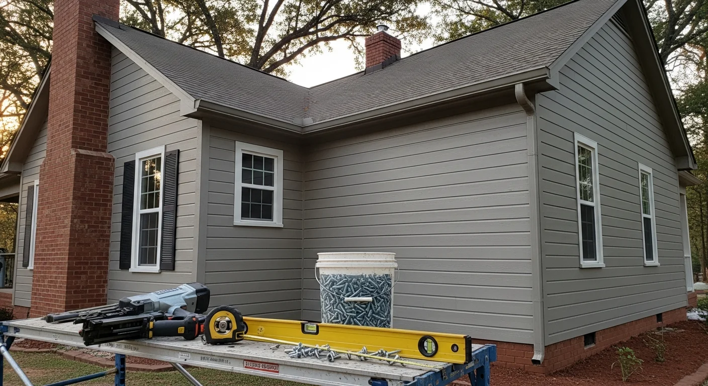New residential siding installation on home exterior