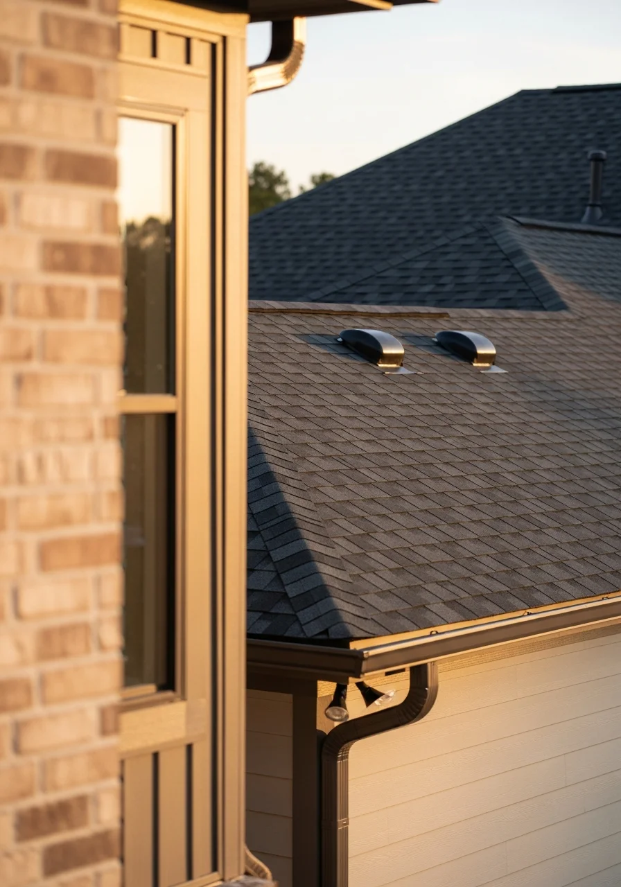 Professional service technician working on a Huntsville home with modern architectural details visible.
