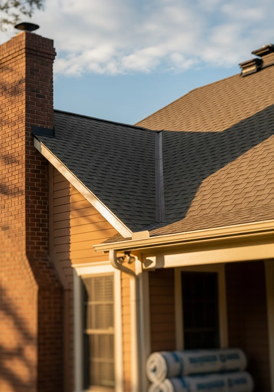 Skilled worker performing service work on a Rogersville home with small-town character visible.